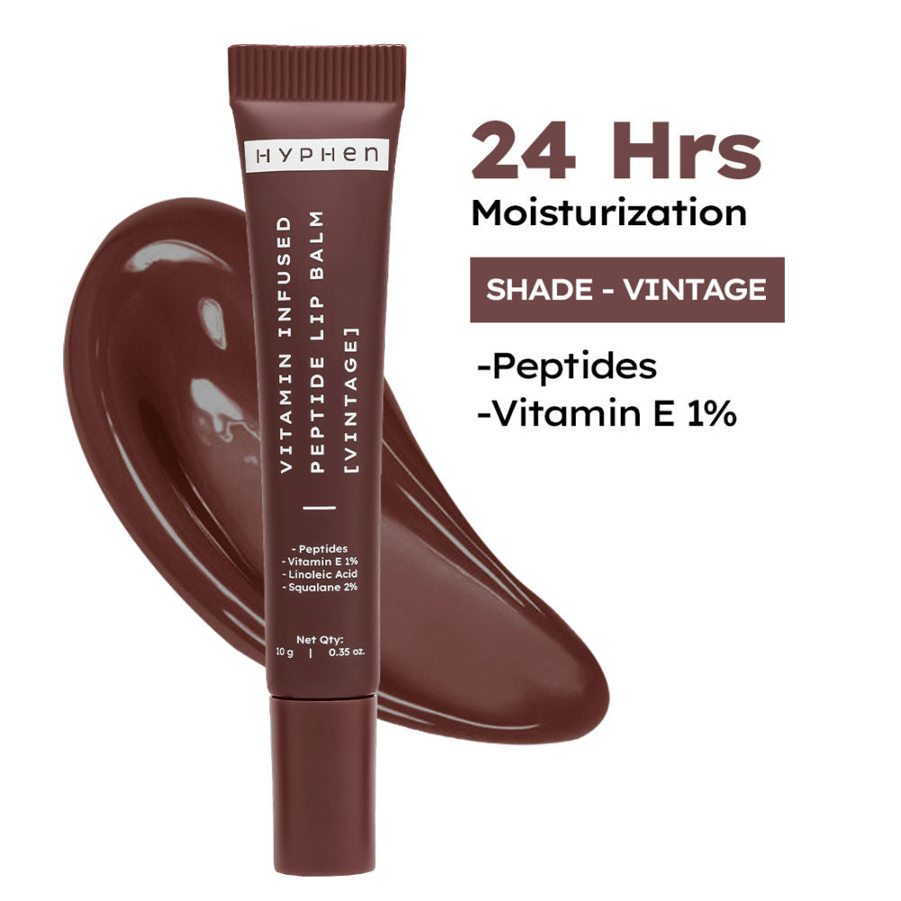 Tinted Lip Balm- Vintage, 1% Vit E, 2% Squalane & Peptides, Brightens, Moisturizes Dry Lips