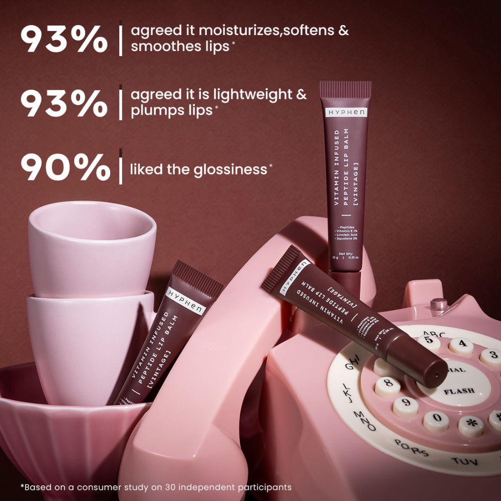 Tinted Lip Balm- Vintage, 1% Vit E, 2% Squalane & Peptides, Brightens, Moisturizes Dry Lips
