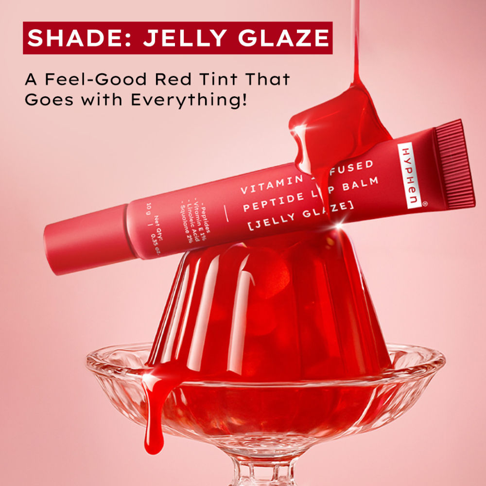 Tinted Lip Balm, Brightens Dark & Dry Lips - 1% Vitamin E, Peptide & Squalane - Jelly Glaze
