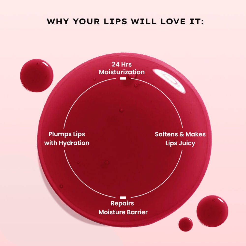 Tinted Lip Balm, Brightens Dark & Dry Lips - 1% Vitamin E, Peptide & Squalane - Jelly Glaze