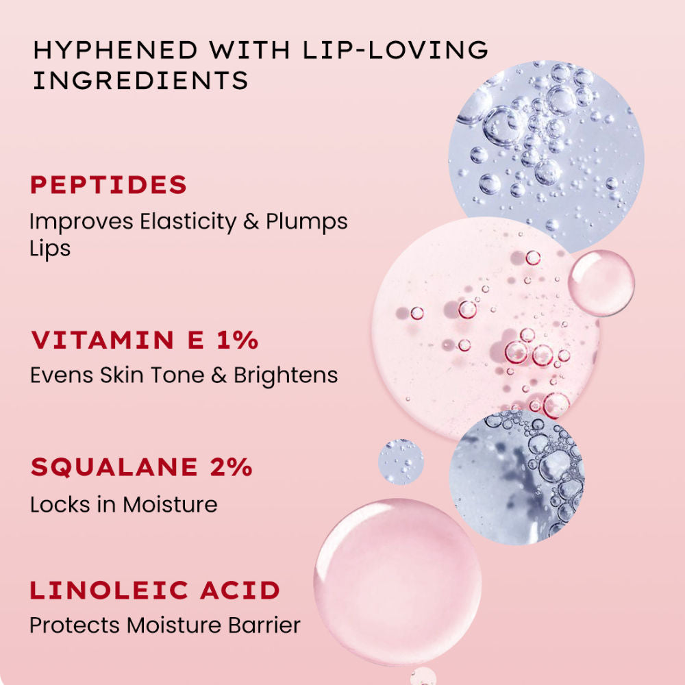 Tinted Lip Balm, Brightens Dark & Dry Lips - 1% Vitamin E, Peptide & Squalane - Jelly Glaze