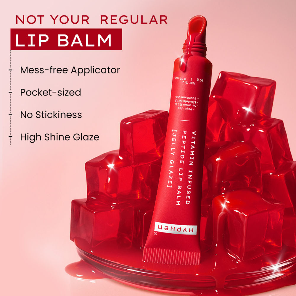 Tinted Lip Balm, Brightens Dark & Dry Lips - 1% Vitamin E, Peptide & Squalane - Jelly Glaze