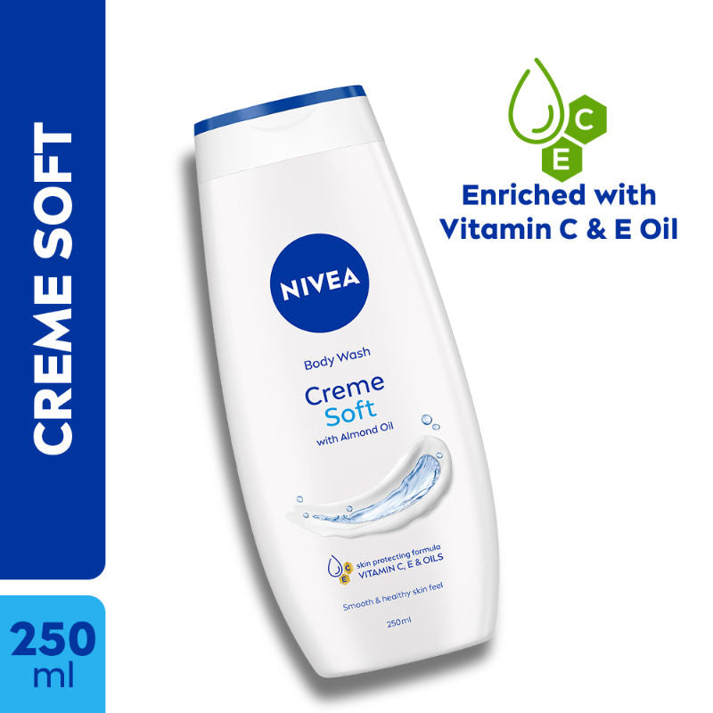 Body Wash- Creme Soft Naturally Clean & Healthy Skin Natural Almond Oil