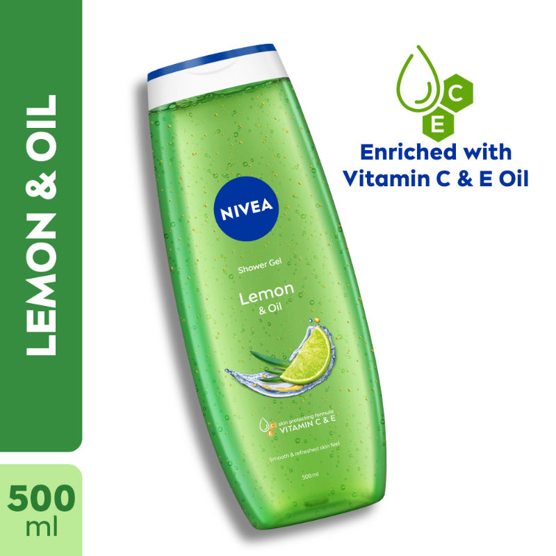 Body Wash, Lemon & Oil Shower Gel, Pampering Care & Refreshing Scent of Lemon