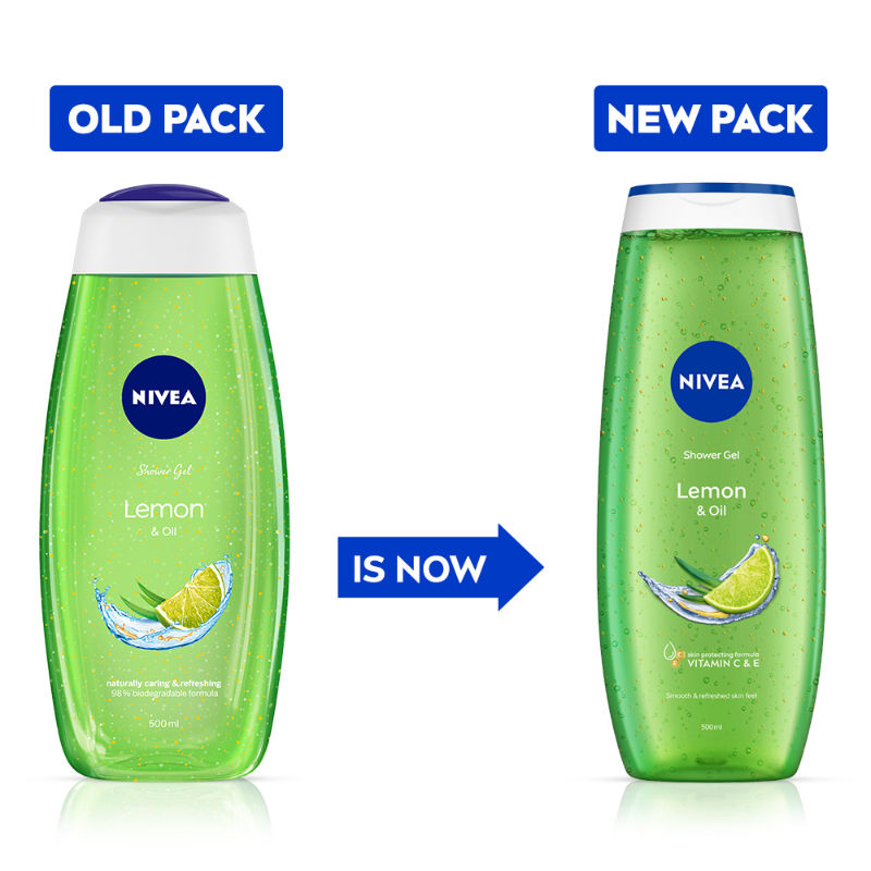 Body Wash, Lemon & Oil Shower Gel, Pampering Care & Refreshing Scent of Lemon
