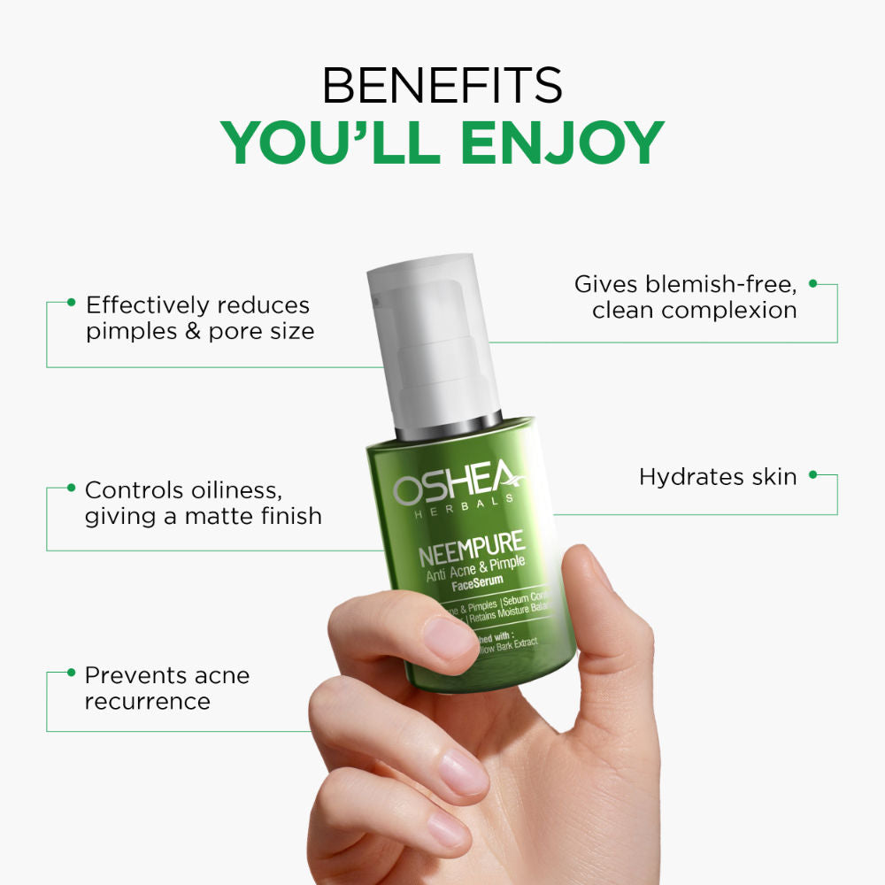 Neempure Anti-Acne Face Serum With Neem & Willow Bark Extracts Reduces Acne & Pimples