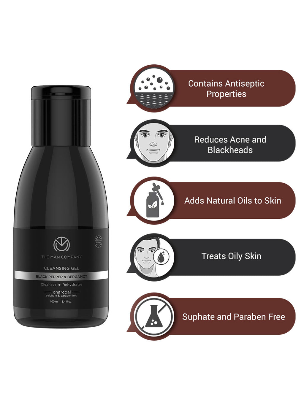 Charcoal Cleansing Gel With Bergamot & Black Pepper