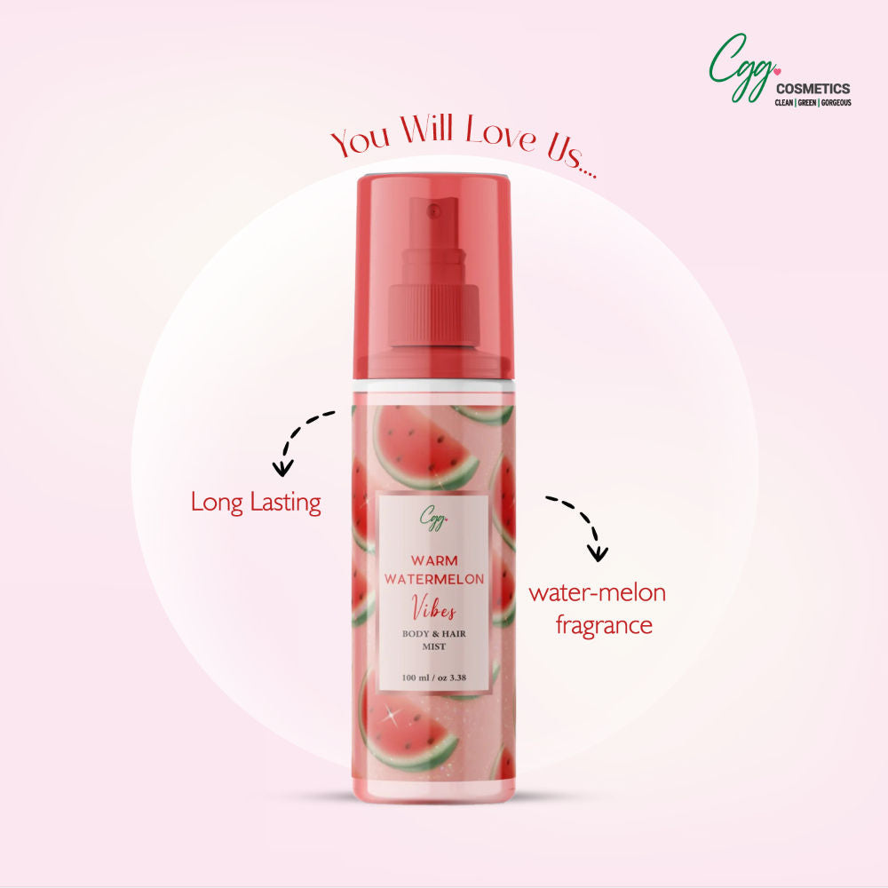 Warm Watermelon Vibes Body & Hair Mist With No Alcohol For Woman