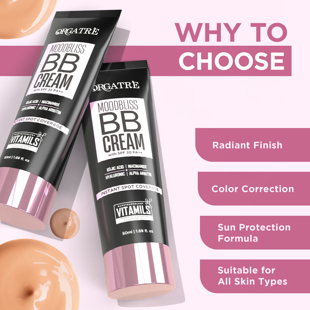 Moodbliss BB Cream Instant Spot Coverage Light Makeup Glow With SPF 30 PA++