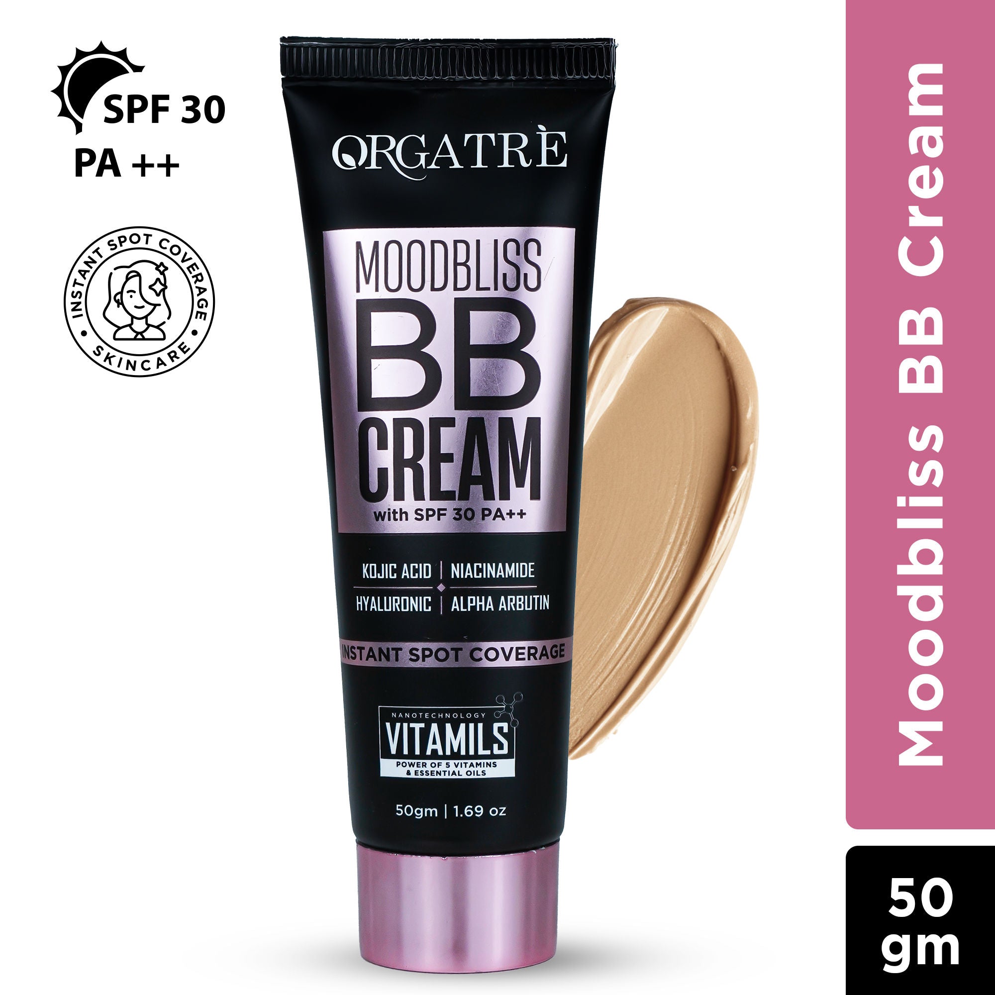Moodbliss BB Cream Instant Spot Coverage Light Makeup Glow With SPF 30 PA++ - Light Breeze-138