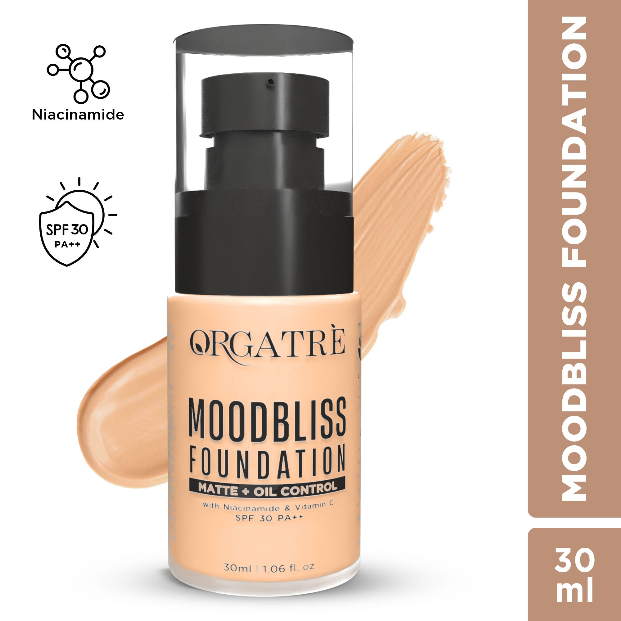 Matte+ Oil Control Makeup Foundation SPF 30 - Longwear Enriched with Niacinamide, Vit C -240 - 238