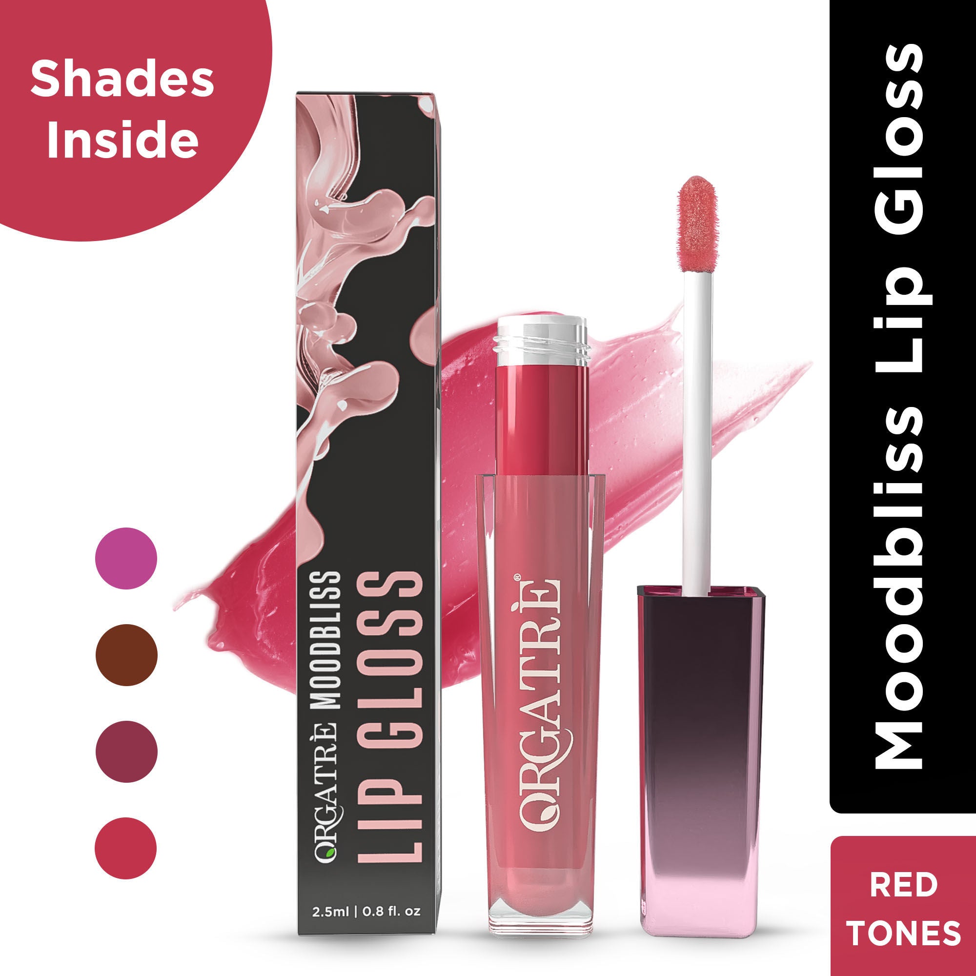 Lip Gloss Fuller Plumped Lips With Instant Shine & Glossy Finish - Red Tones