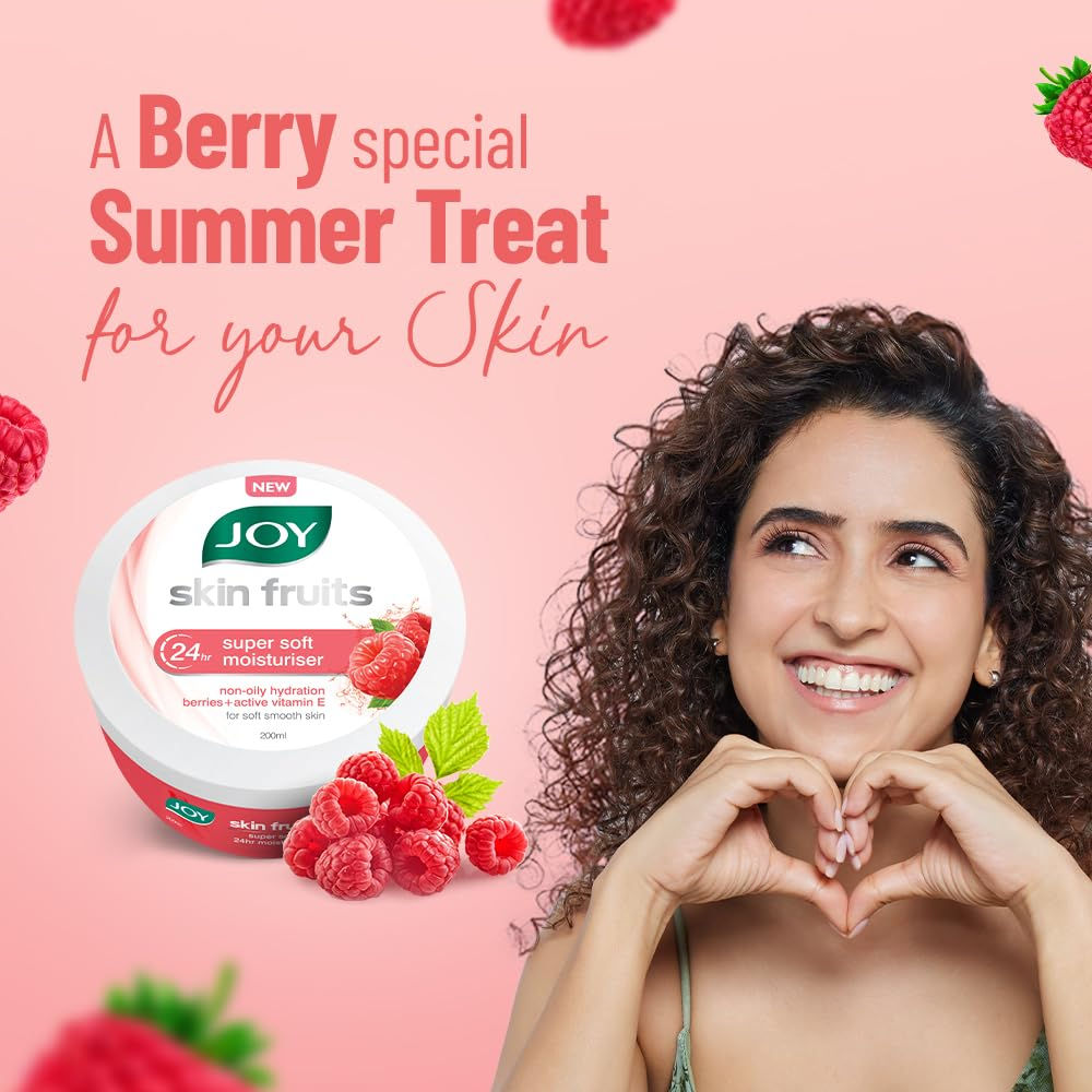Skin Fruits Soft Moisturizer For Face & Body with Berries & Vitamin E - Lightweight & Oil Free