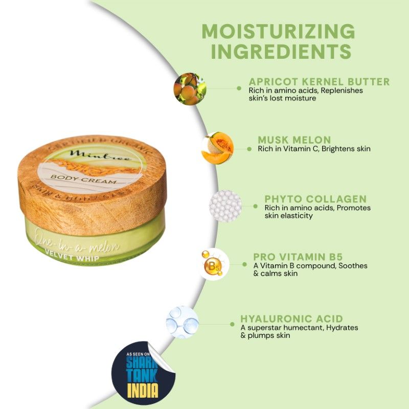 Organic Moisturizing Melon Body Butter For Dry Skin with Ceramides|Body Butter for Women&Men
