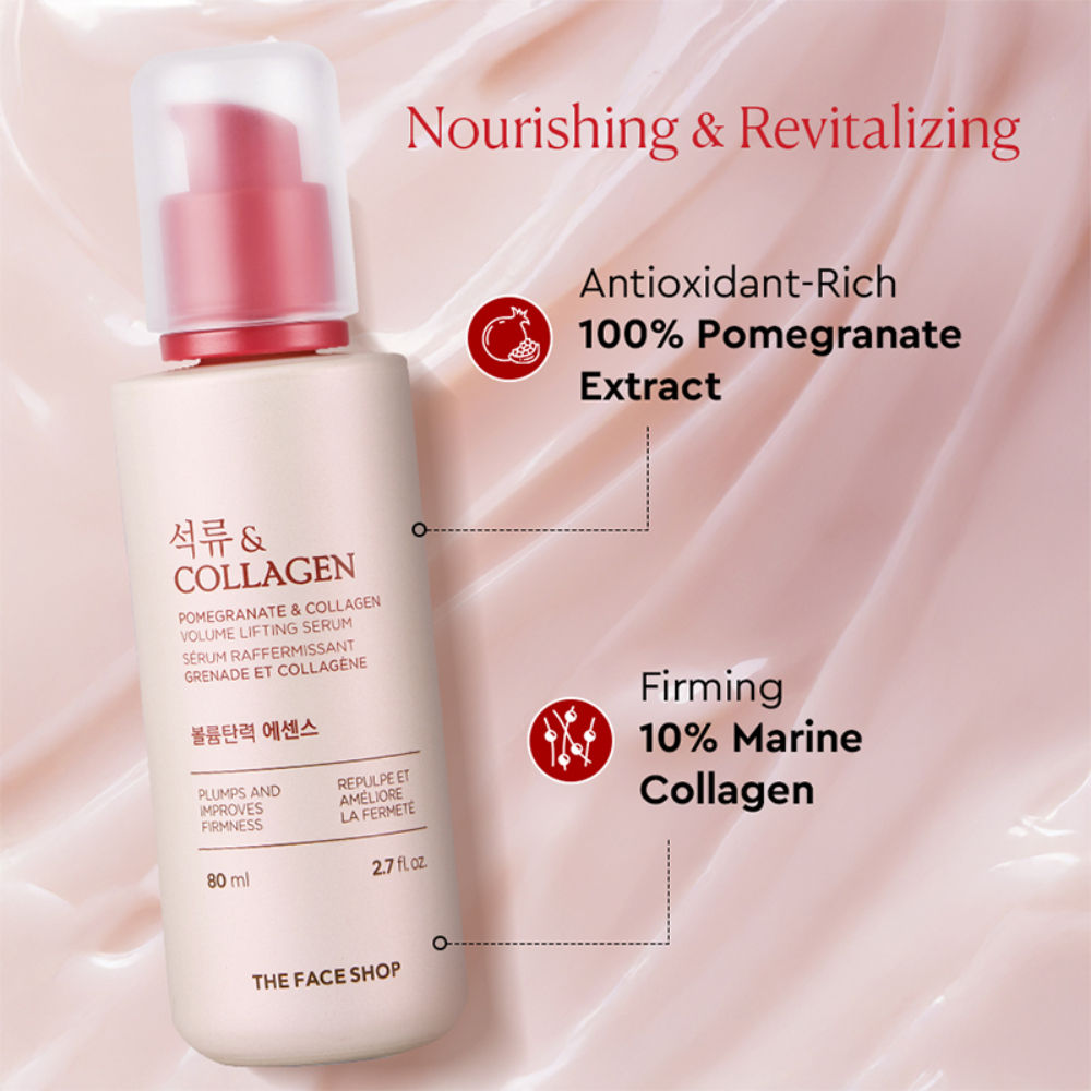 Pomegranate And Collagen Serum, With 10% Collagen & Hyaluronic Acid, For Skin Firming