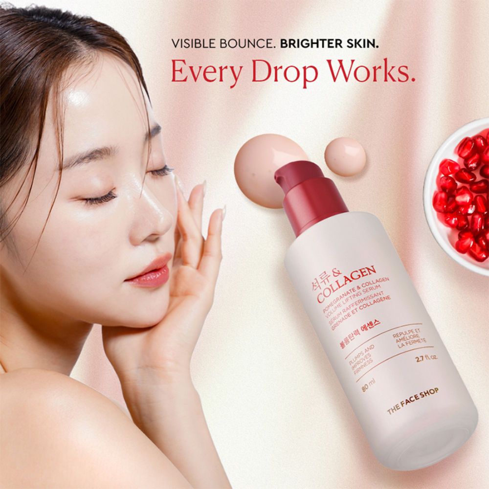 Pomegranate And Collagen Serum, With 10% Collagen & Hyaluronic Acid, For Skin Firming