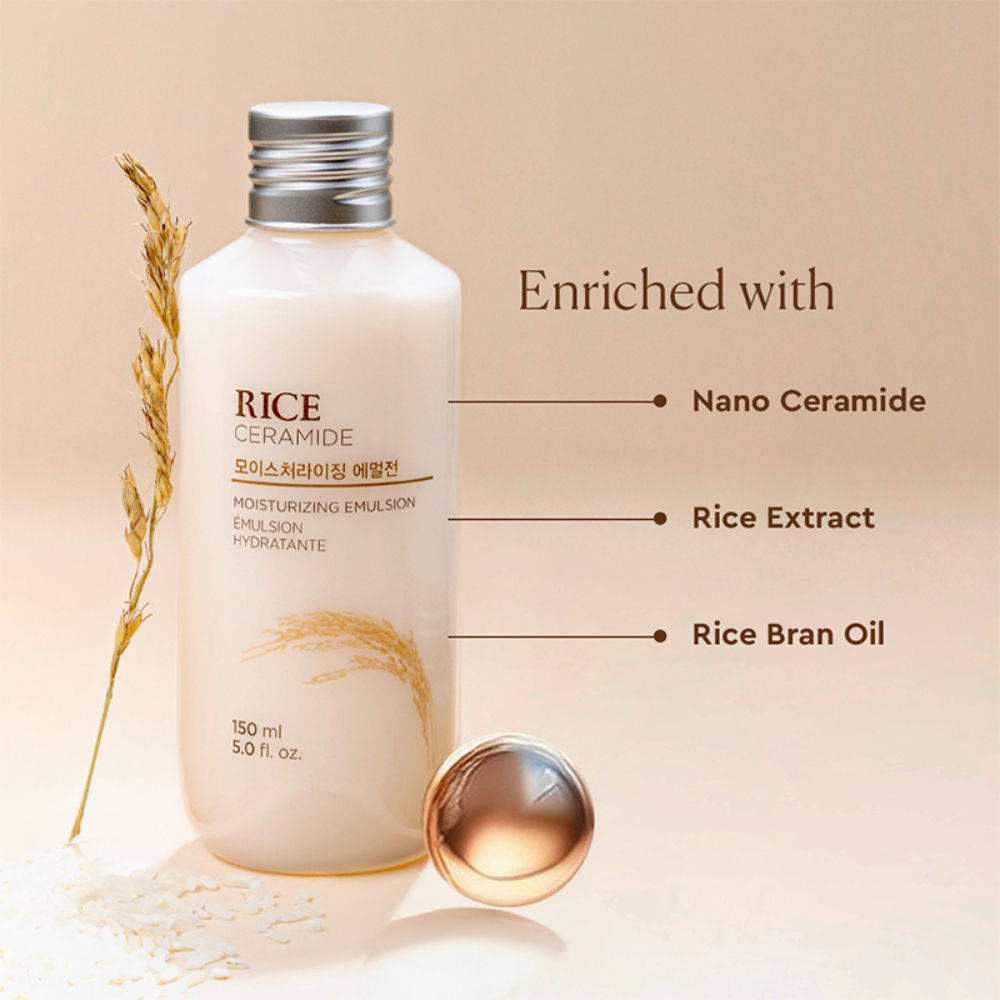 Rice & Ceramide Moisturizing Emulsion, Locks Skin Moisture & Strengthens Skin Barrier