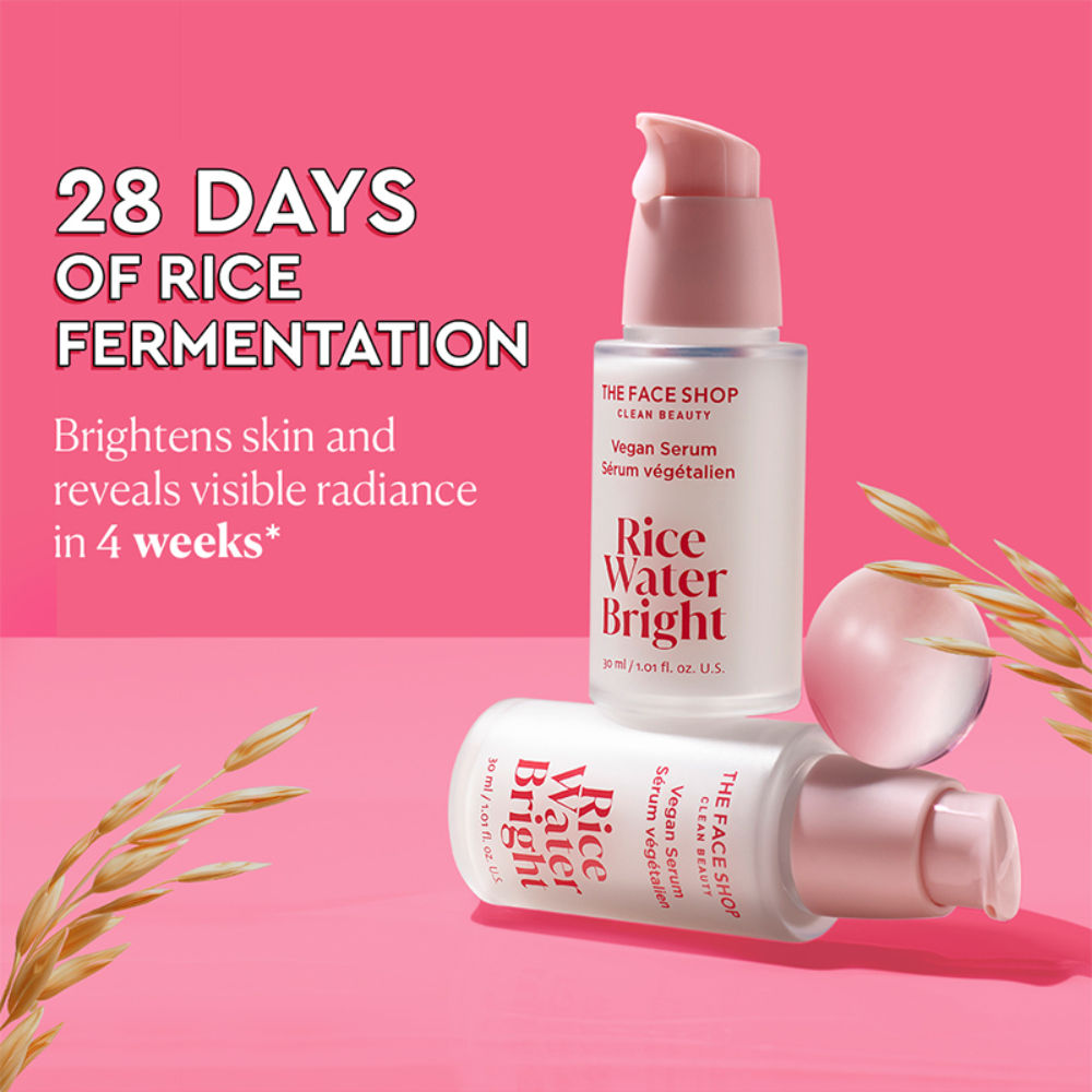 Rice Water Serum with Niacinamide & HA, Brightens Skin, Fades Blemishes & Acne Marks