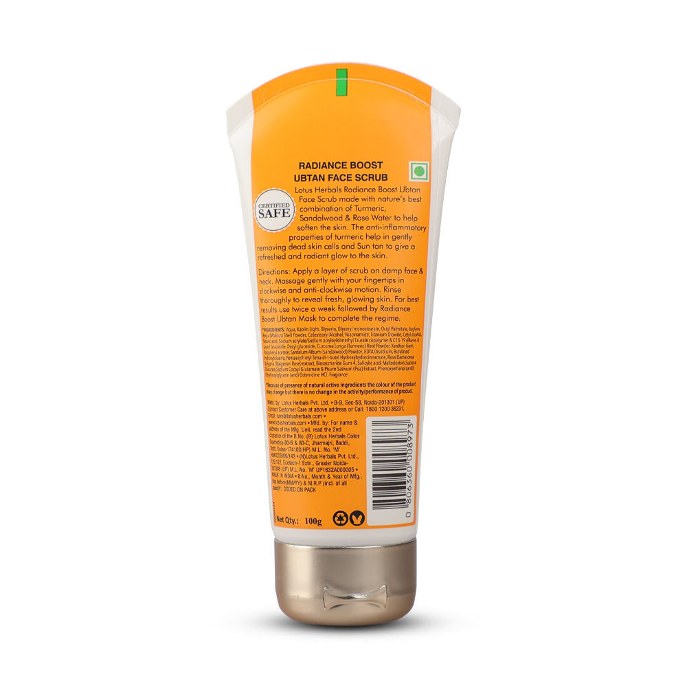 Radiance Boost Ubtan Face Scrub ,Turmeric, Sandalwood & Rose Water ,Glowing Skin