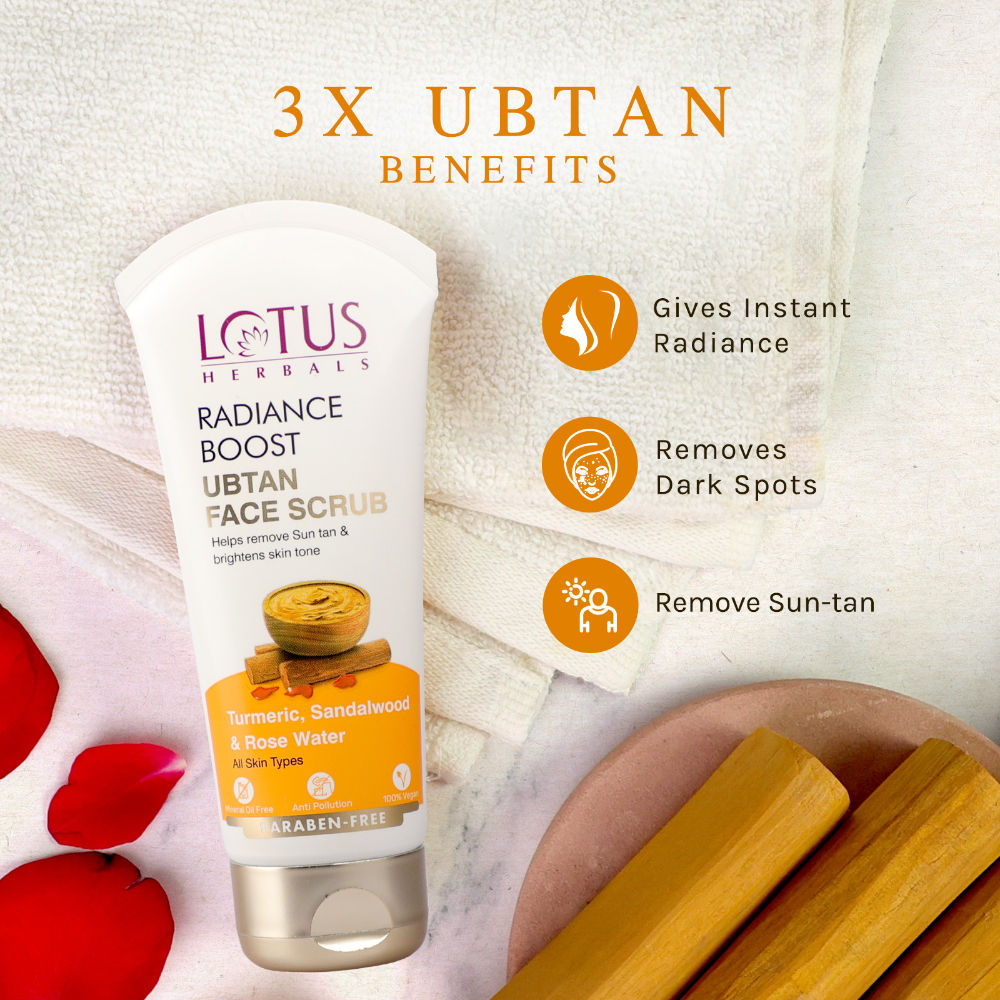 Radiance Boost Ubtan Face Scrub ,Turmeric, Sandalwood & Rose Water ,Glowing Skin