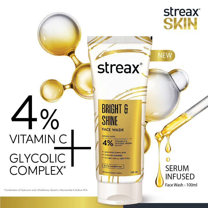 Skin Bright & Shine Face Wash Cleanser For Brightening, Dark Spots Reduction
