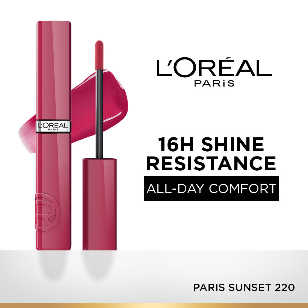 Infallible Laque Resistance Liquid Lipstick, 16H Lacquer Shine - 220 Paris Sunset