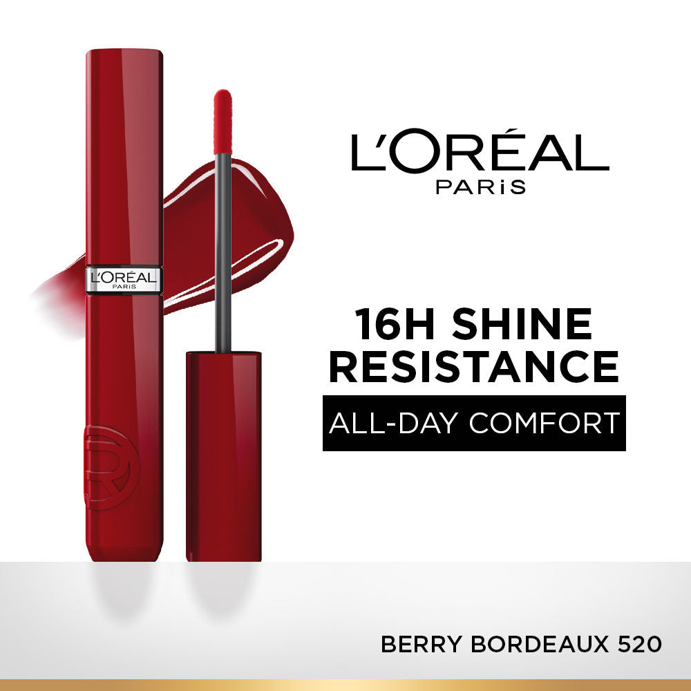Infallible Laque Resistance Liquid Lipstick, 16H Lacquer Shine - 520 Berry Bordeaux