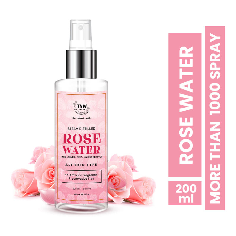 100% Steam Distilled Rose Water Face Toner Spray Gulab Jal Hydration