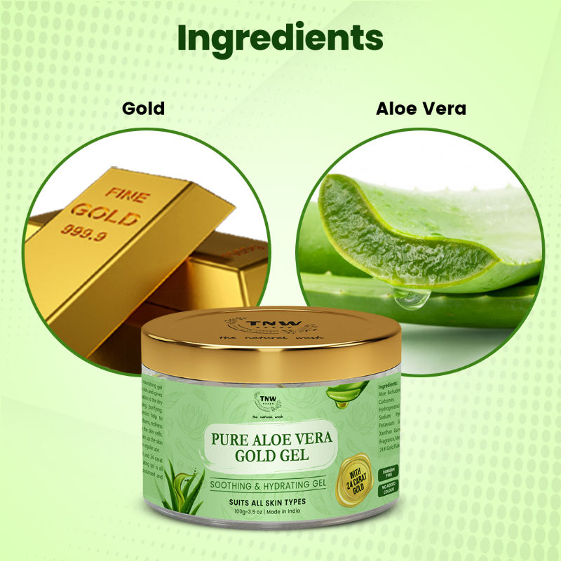 Multipurpose Pure Aloe Vera Gold Face Gel For All Skin Types