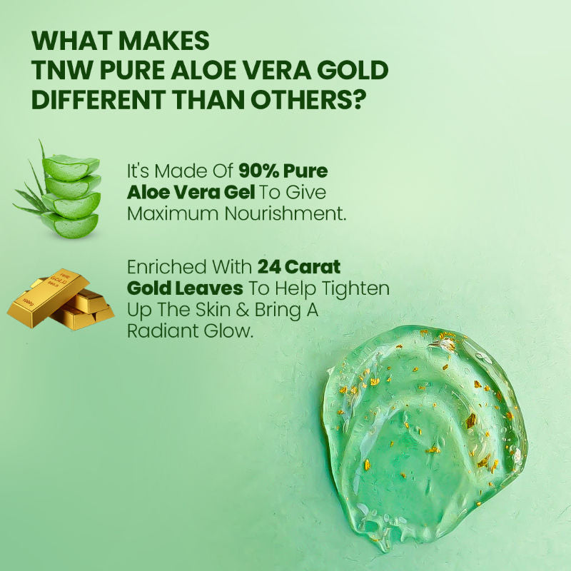 Multipurpose Pure Aloe Vera Gold Face Gel For All Skin Types
