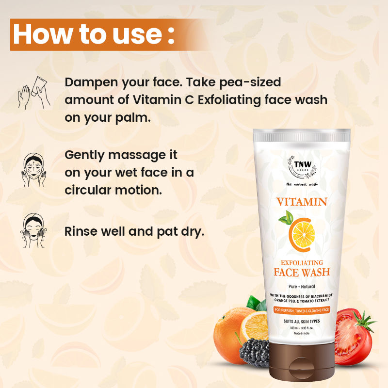 Deep Cleansing & Skin Brightening Vitamin C Face Wash Exfoliating