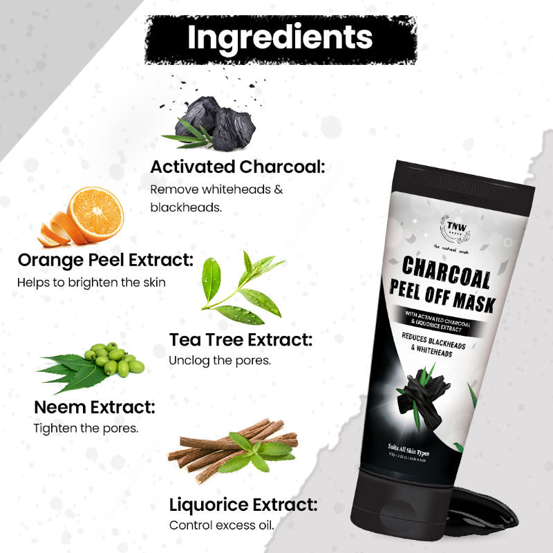 Charcoal Peel Off Face Mask with Activated Charcoal & Liquorice Extract