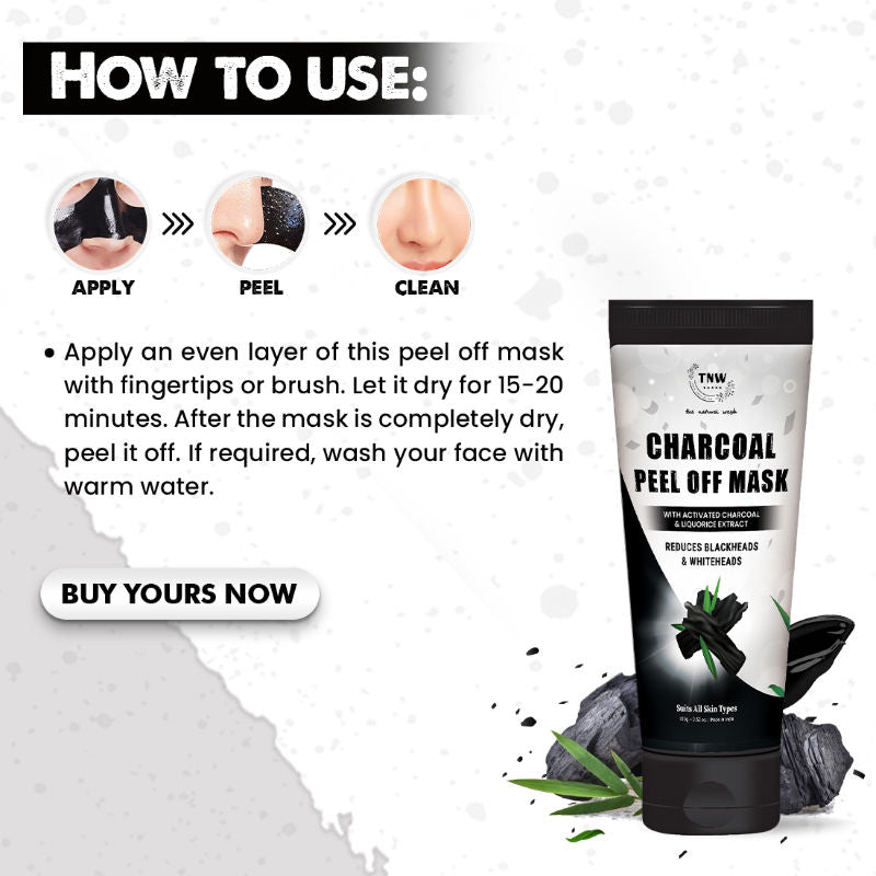 Charcoal Peel Off Face Mask with Activated Charcoal & Liquorice Extract