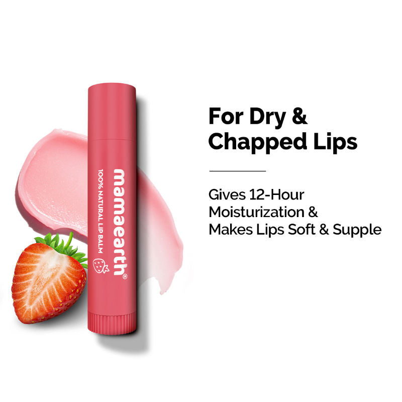 Nourishing Tinted Lip Balm with Vitamin E and Strawberry for 12 Hour Moisturization
