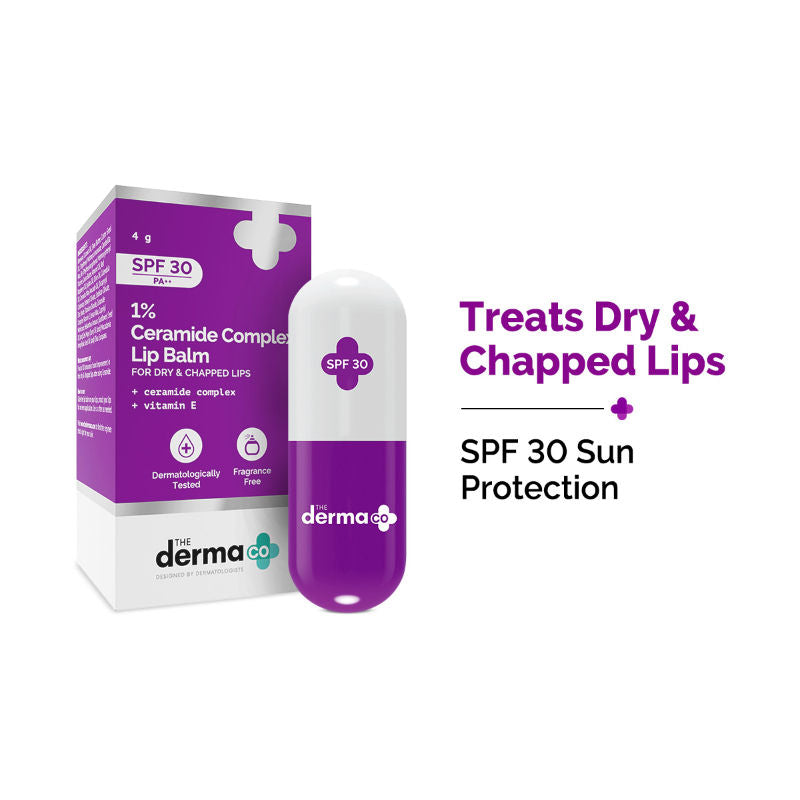 Ceramides Lip Balm with SPF 30 PA+++ and Vitamin E for Dry and Chapped Lips