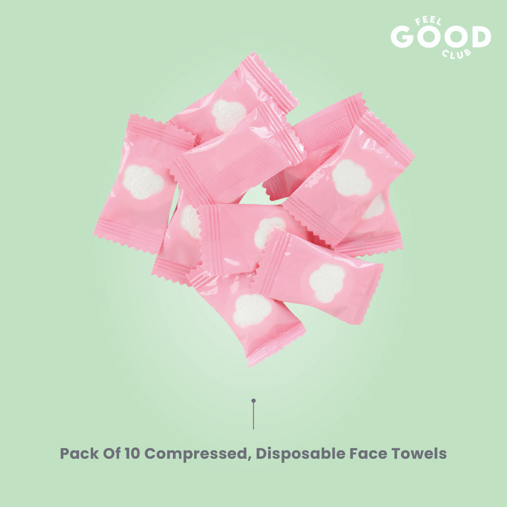 Disposable Face Towels - 10 Pcs Compressed Coin Tissues Expand In Water As Wet Wipes