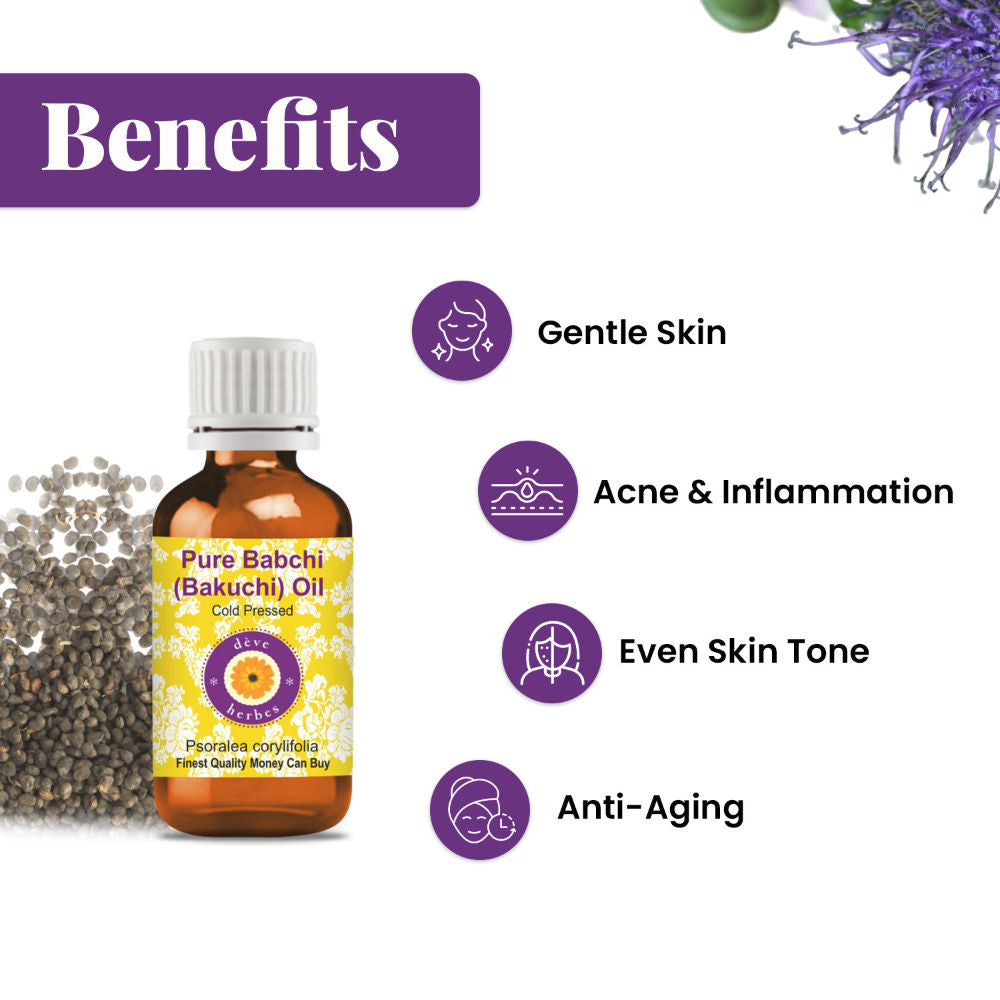 Pure Babchi Oil For Anit-Aging, Hydrating, Even Skin Tone & Reducing Fine Lines