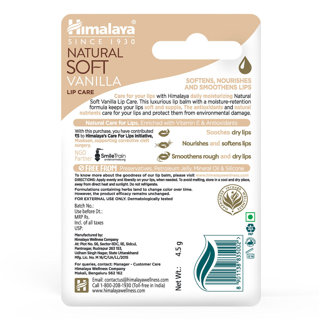 Natural Soft Vanilla Lip Care