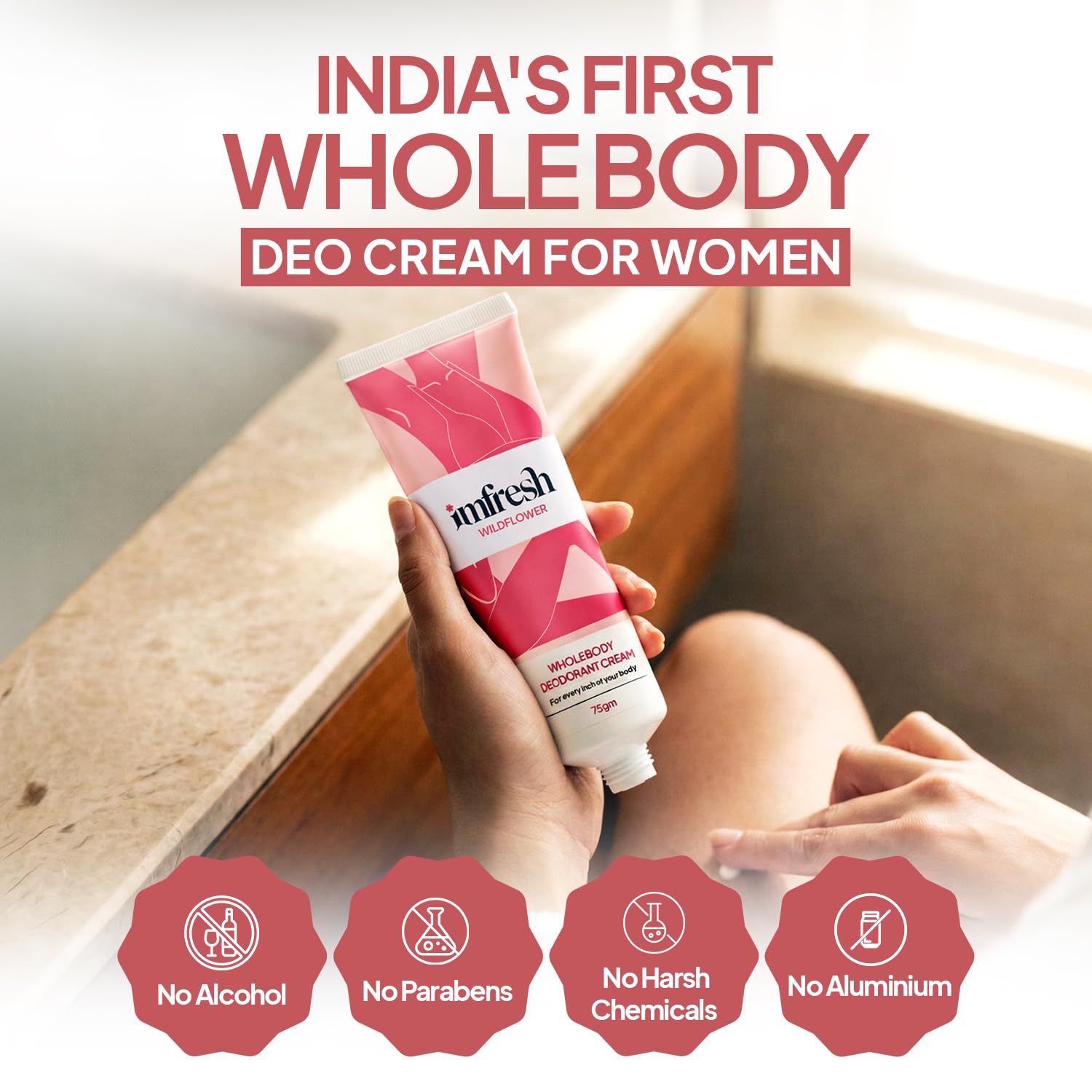 Imfresh Wildflower Deodorant Cream For Whole body, Underarms Areas & Long Lasting Odour Control