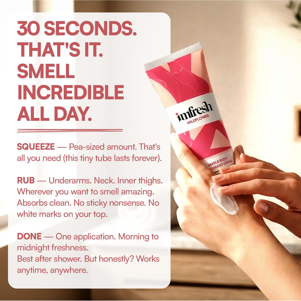 Imfresh Wildflower Deodorant Cream For Whole body, Underarms Areas & Long Lasting Odour Control