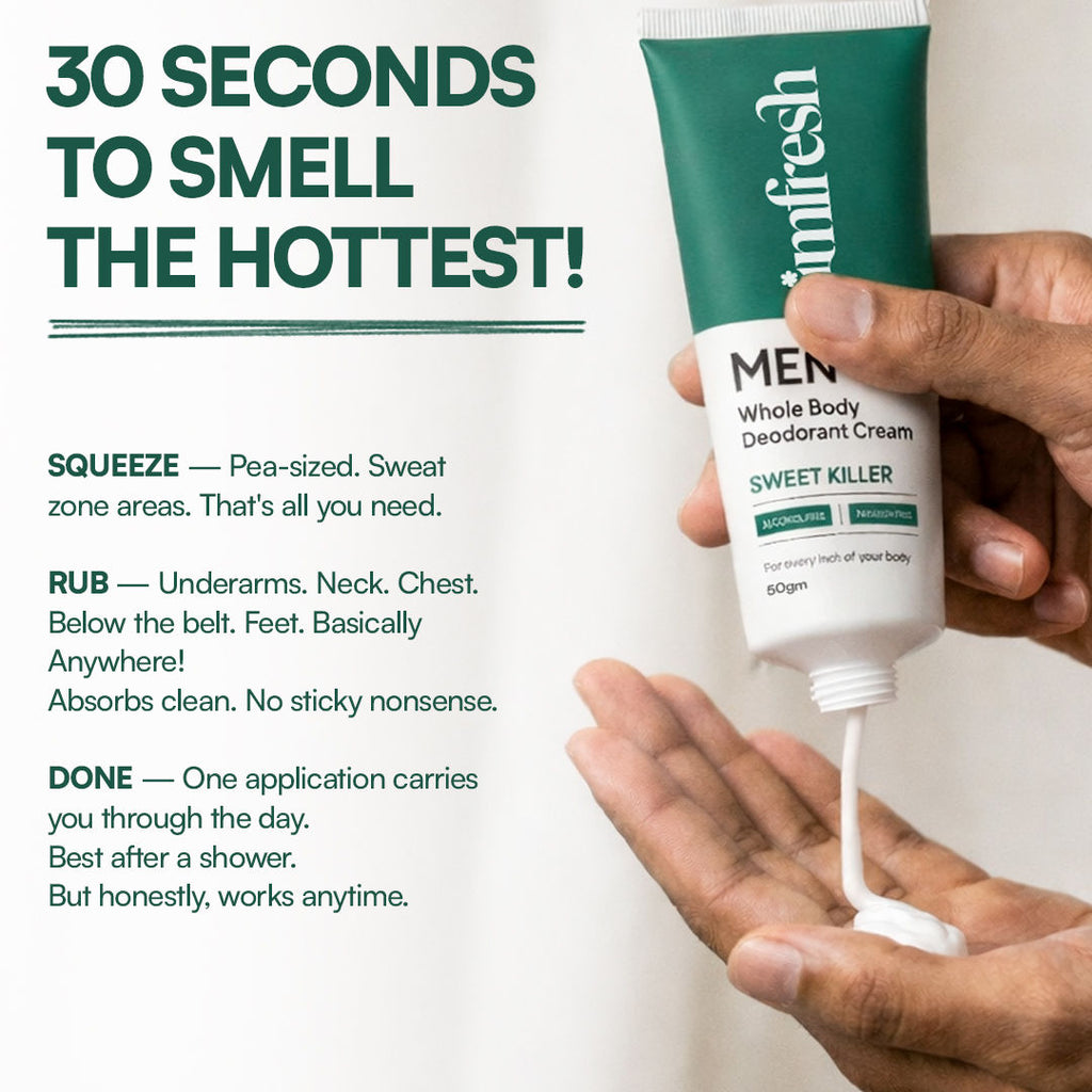 Imfresh Sweet Killer Deodorant Cream For Whole body, Underarms Areas & Long Lasting Odour Control