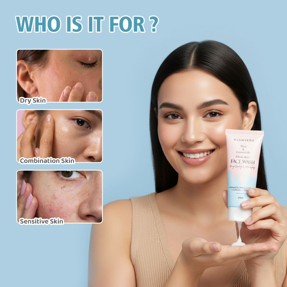 Rice Water & Ceramide Glass Skin Brightening Face Wash