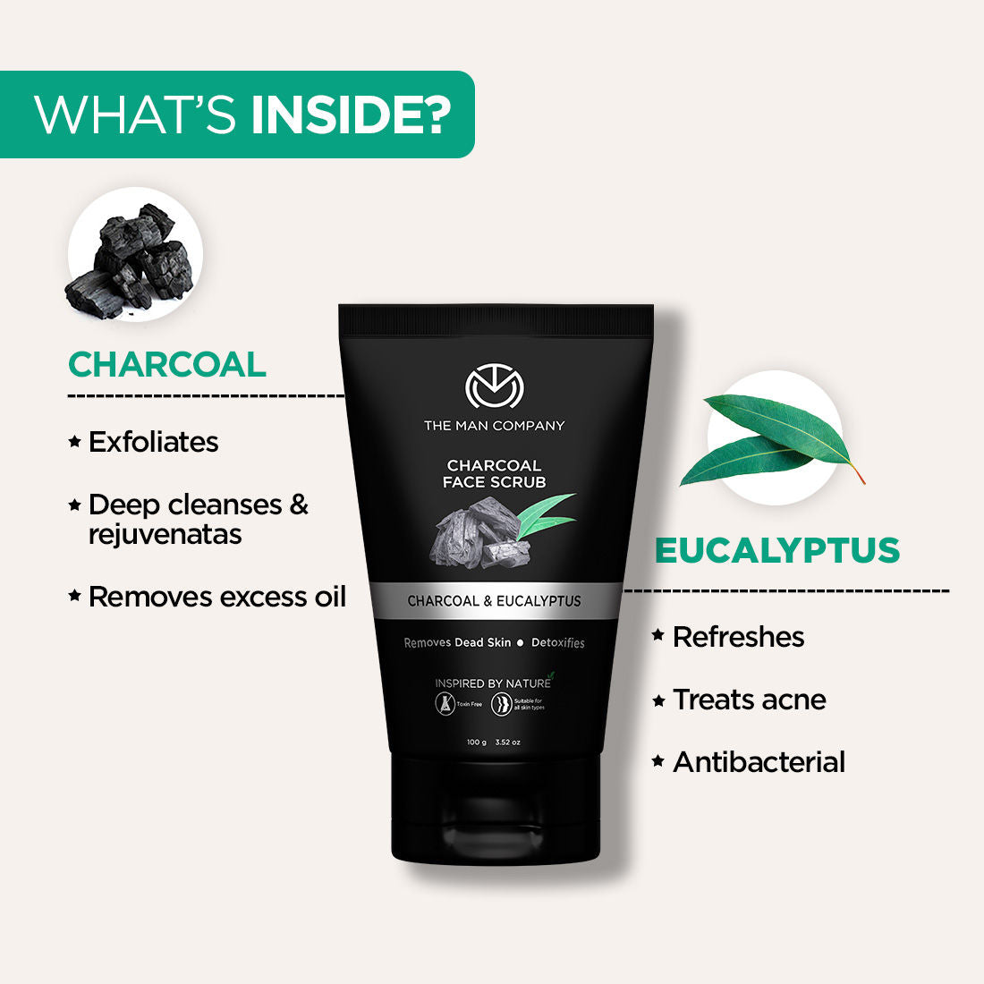 Charcoal Face Scrub With Lemongrass & Eucalyptus
