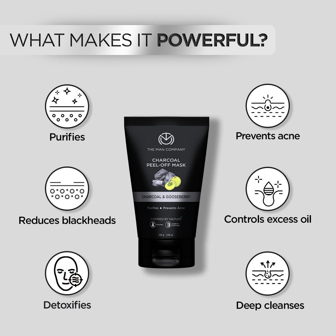 Charcoal Peel Off Mask Moringa & Gooseberry