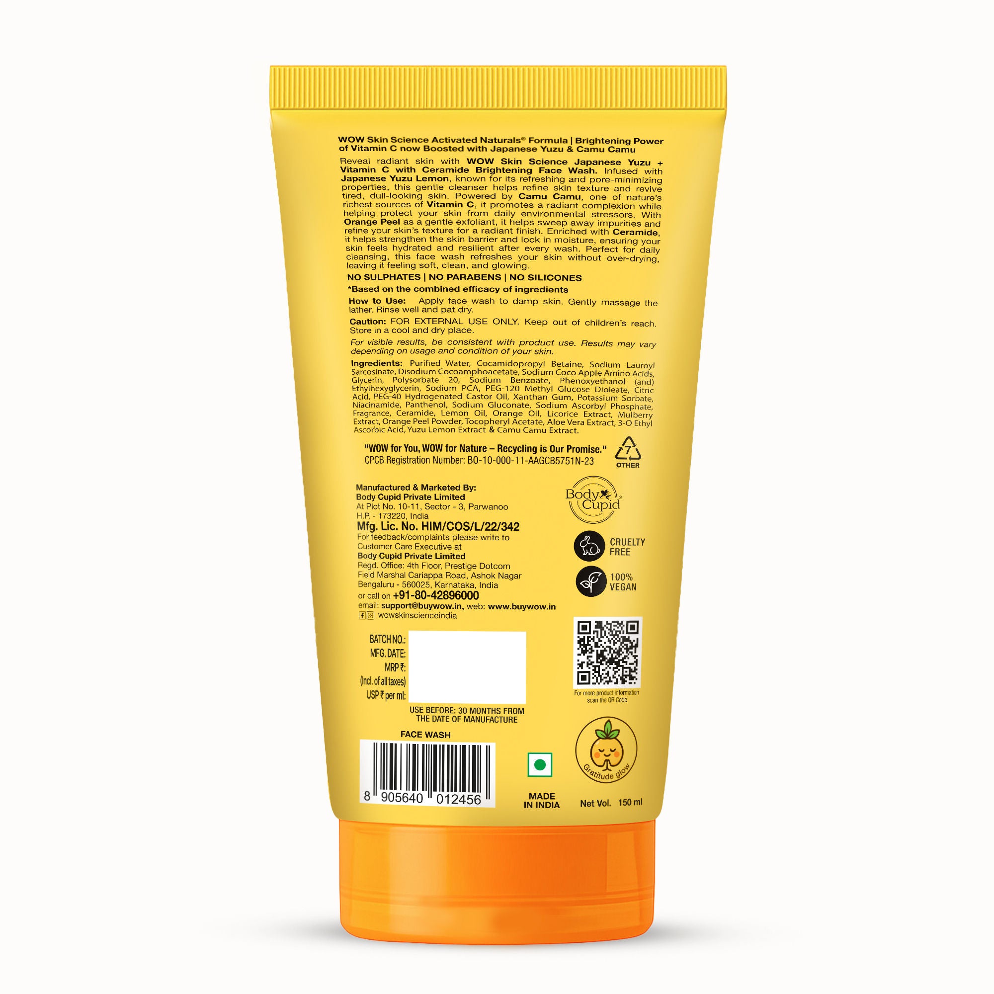 Skin Science Japanese Yuzu + Vitamin C With Ceramide Brightening Face Wash