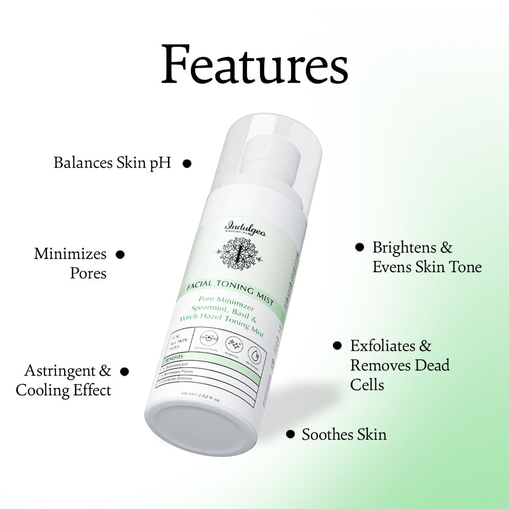 Pore Minimizer Spearmint Basil Witch Hazel Toning Mist/Toner For All Skin Types