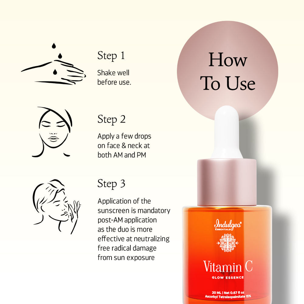 Vitamin C Glow Essence, Antioxidant - Rich Skin Brightening Face Serum