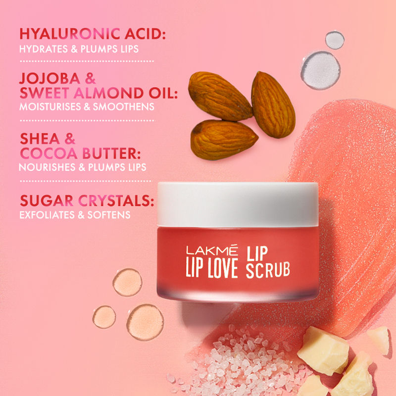 Hydrating & Exfoliating Lip Scrub with Hyaluronic Acid for Soft Luscious Lips