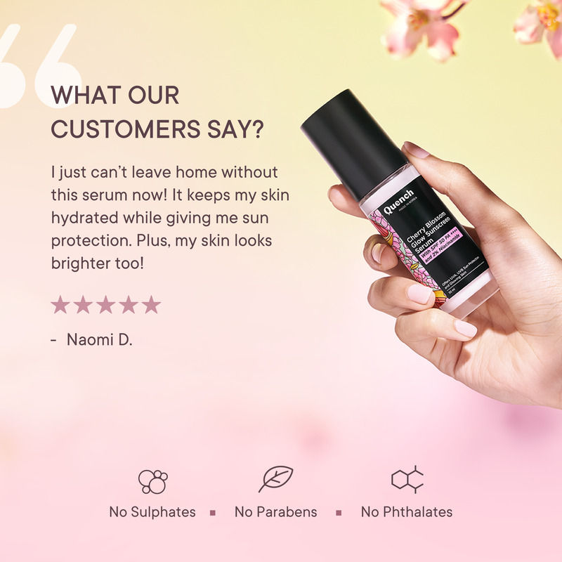 Cherry Blossom Glow Sunscreen Serum SPF 50 PA++++ with 2% Niacinamide