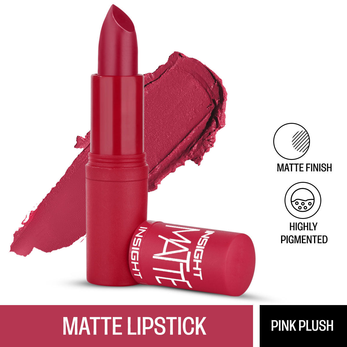 Matte Lipstick, 1 Stroke Application, Long Lasting - A14 Pink Plush